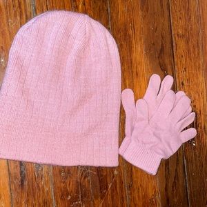 🌹Cutest Baby-Pink Beanie& Gloves Set!